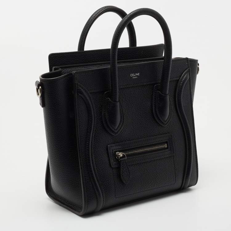 Pre Owned Céline Black Leather Nano Luggage Tote