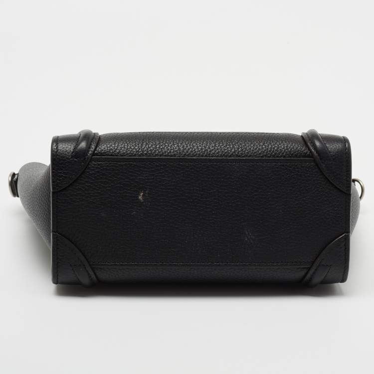 Pre Owned Céline Black Leather Nano Luggage Tote