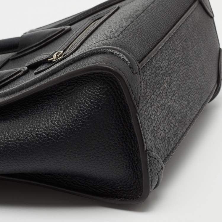 Pre Owned Céline Black Leather Nano Luggage Tote