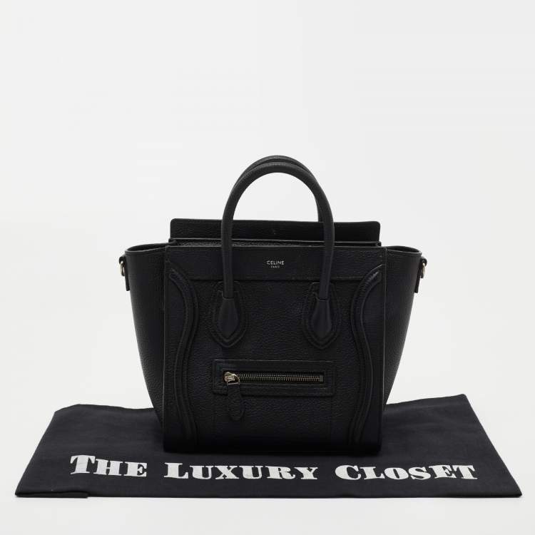 Pre Owned Céline Black Leather Nano Luggage Tote