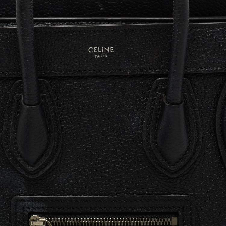 Pre Owned Céline Black Leather Nano Luggage Tote