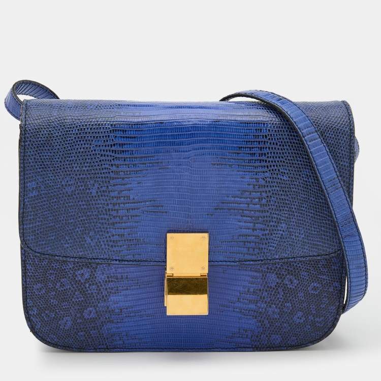 Celine Classic Box Bag Smooth Leather Medium Blue