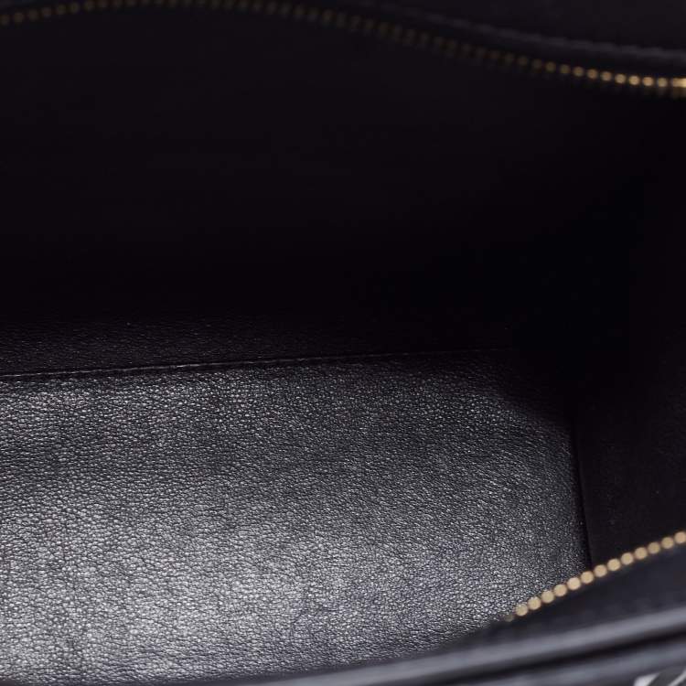 Pre Owned Celine Tri Color Leather and Suede Nano Luggage Tote