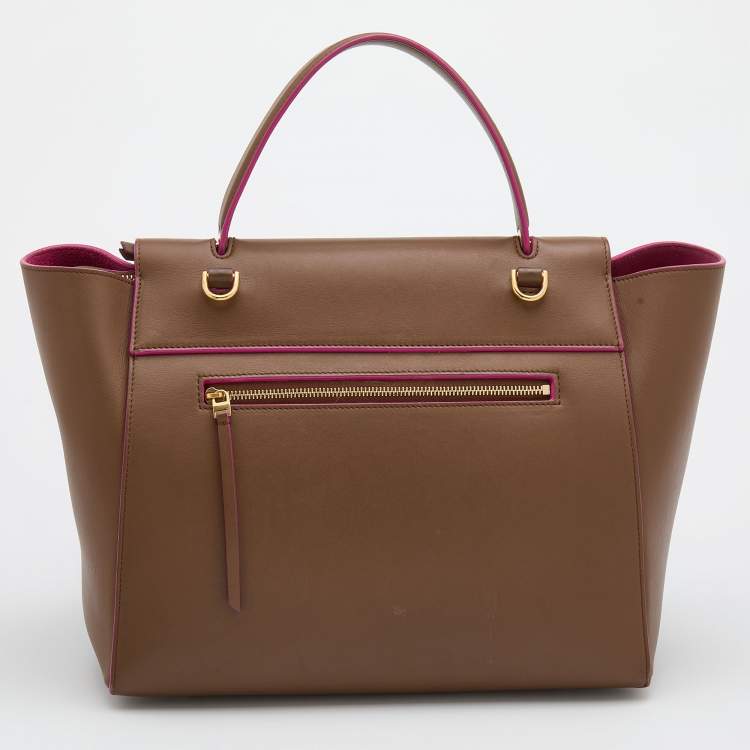 Pre Owned Celine Brown Leather Mini Belt Top Handle Bag