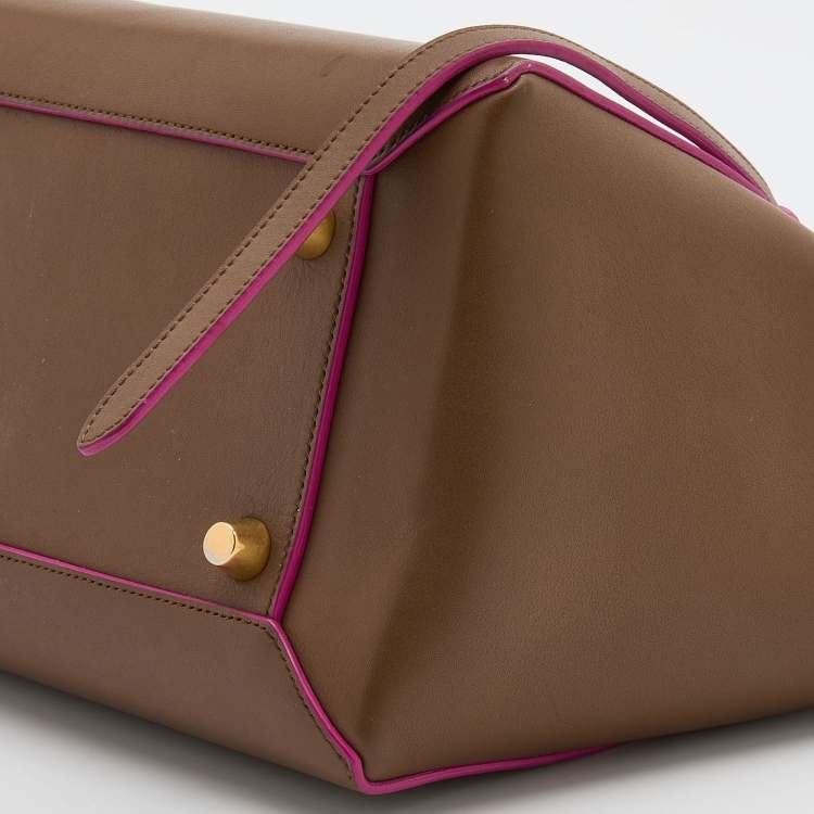 Pre Owned Celine Brown Leather Mini Belt Top Handle Bag
