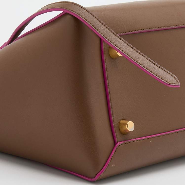 Pre Owned Celine Brown Leather Mini Belt Top Handle Bag