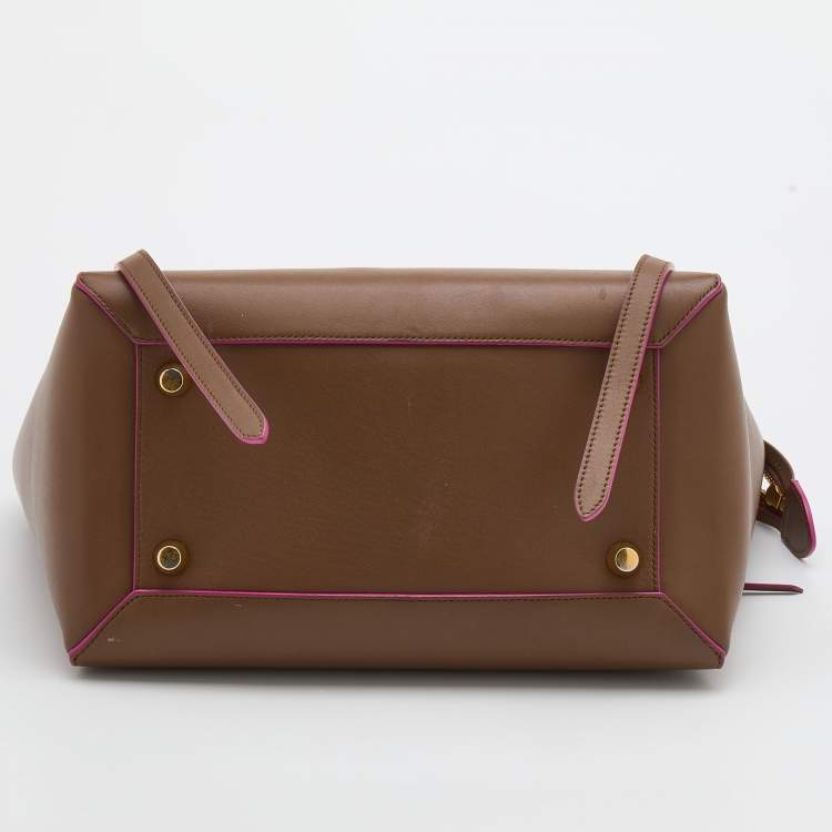 Pre Owned Celine Brown Leather Mini Belt Top Handle Bag