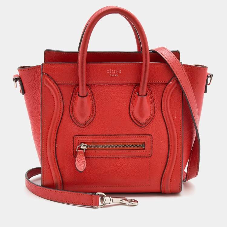 Celine Orange Leather Nano Luggage Tote Celine | The Luxury Closet