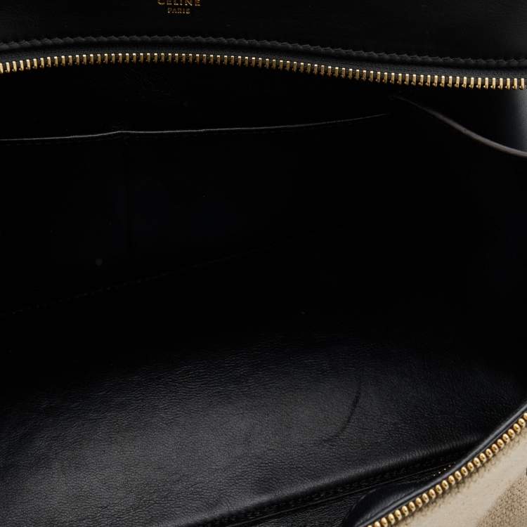 Pre Owned Celine Multicolor Leather and Python Large Edge Top Handle Bag