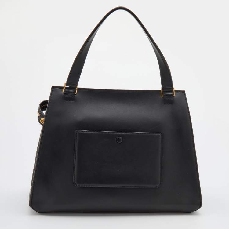 Pre Owned Celine Multicolor Leather and Python Large Edge Top Handle Bag