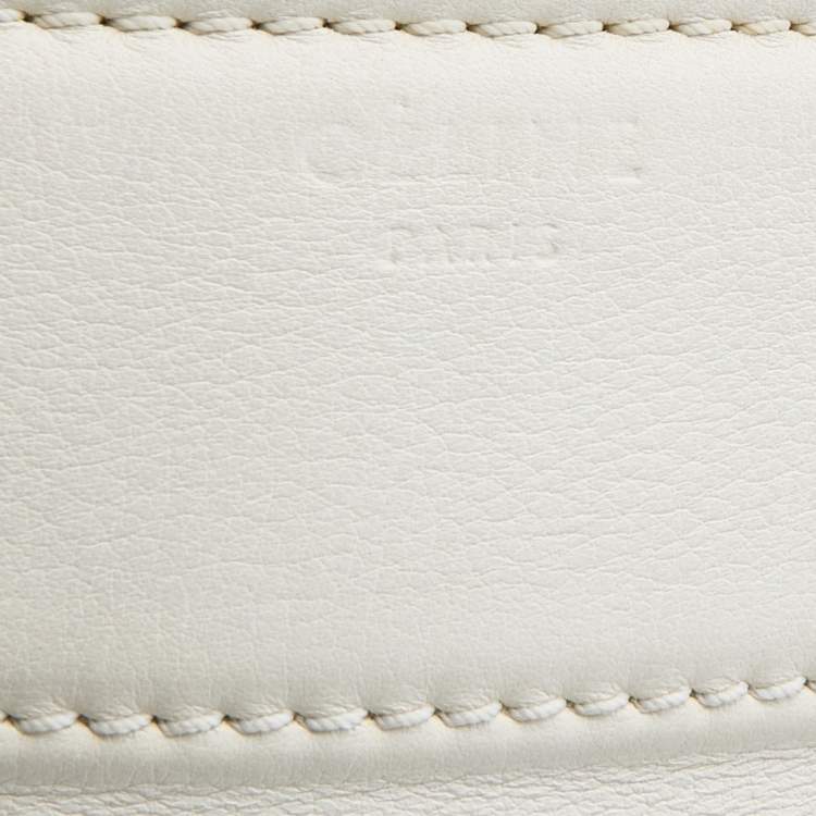 Pre Owned Celine White Leather Medium Phantom Luggage Tote
