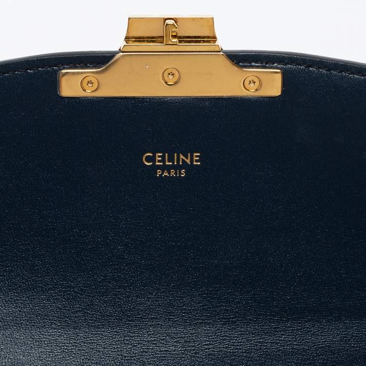 Pre Owned Celine Beige Canvas and Leather Teen Triomphe Shoulder Bag