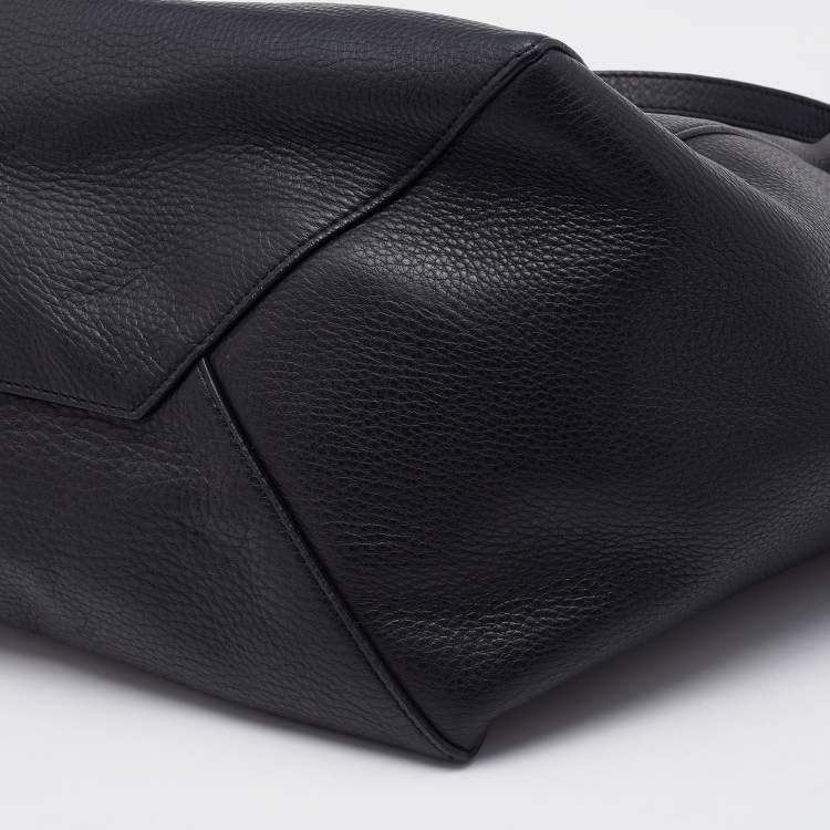 Pre Owned Celine Black Leather Medium Cabas Phantom Tote