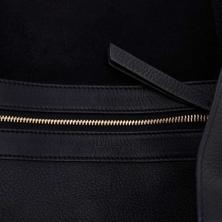 Pre Owned Celine Black Leather Medium Cabas Phantom Tote