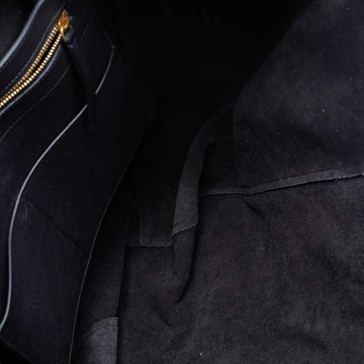 Pre Owned Celine Black Leather Medium Cabas Phantom Tote