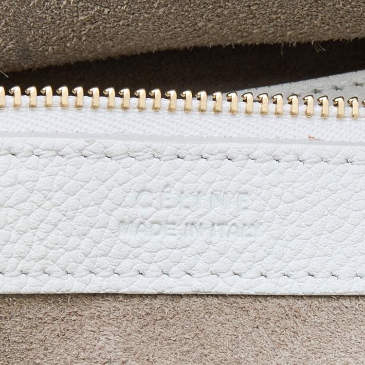 Pre Owned Celine White Leather Small Cabas Phantom Tote