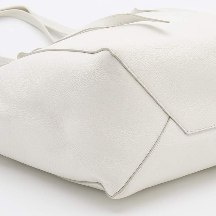 Pre Owned Celine White Leather Small Cabas Phantom Tote