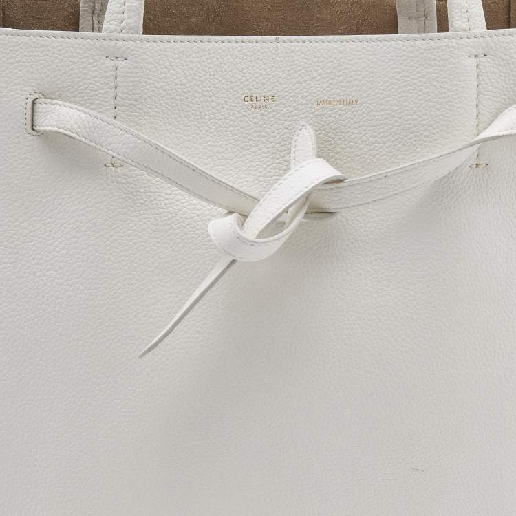 Pre Owned Celine White Leather Small Cabas Phantom Tote