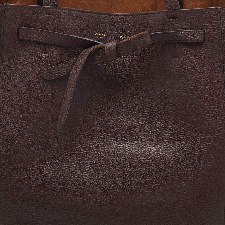 Pre Owned Celine Brown Leather Medium Cabas Phantom Tote