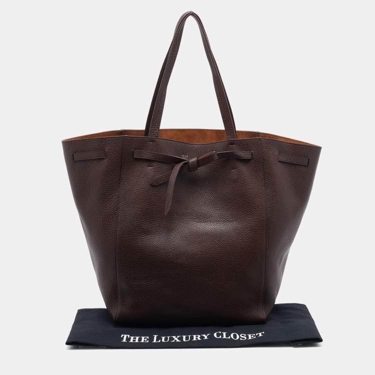 Pre Owned Celine Brown Leather Medium Cabas Phantom Tote