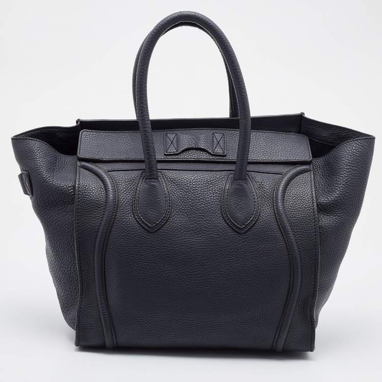 Pre Owned Céline Grey Leather Mini Luggage Tote