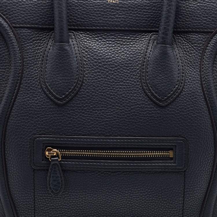 Pre Owned Céline Grey Leather Mini Luggage Tote