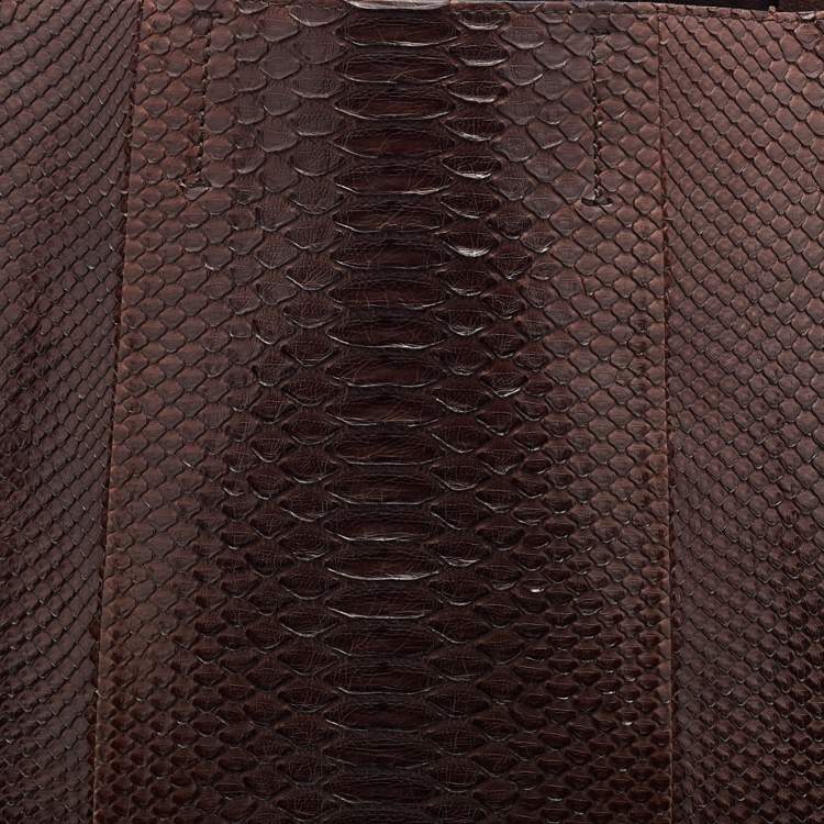 Pre Owned Celine Brown Python and Leather Vertical Cabas Tote