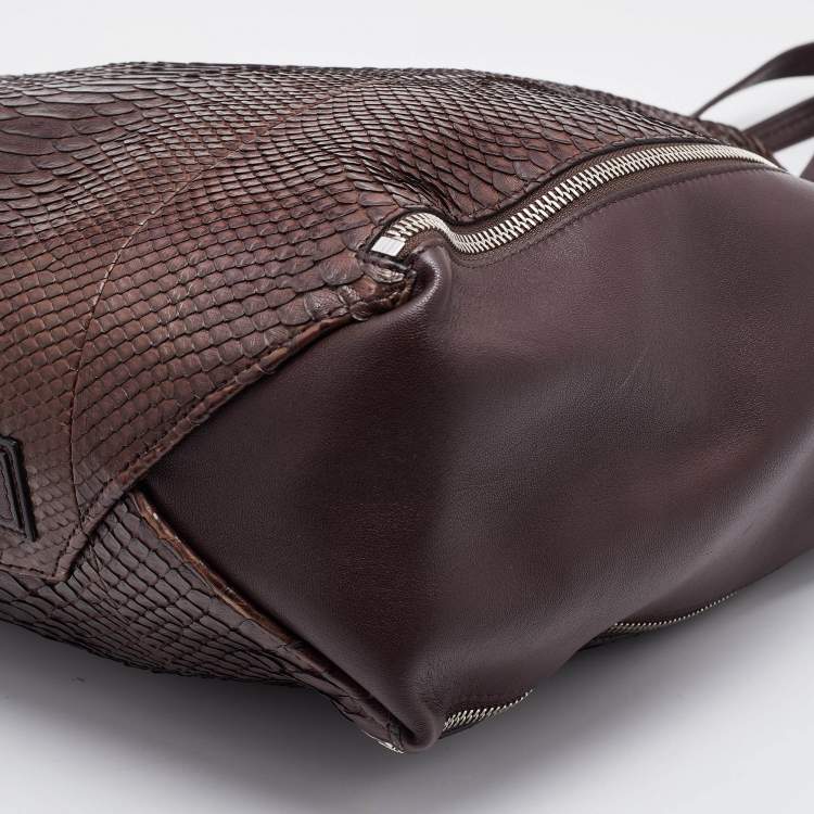 Pre Owned Celine Brown Python and Leather Vertical Cabas Tote