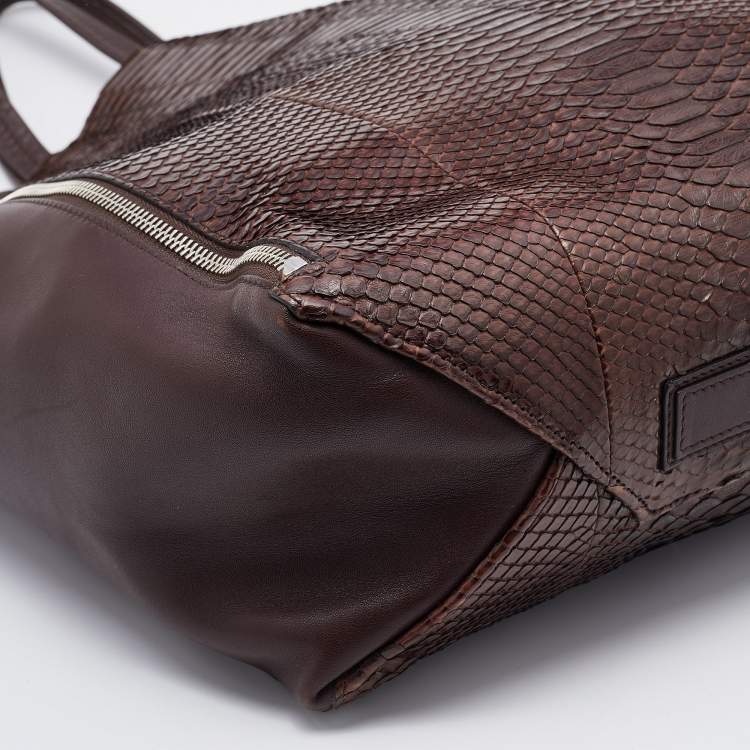 Pre Owned Celine Brown Python and Leather Vertical Cabas Tote