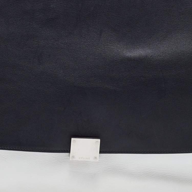 Pre Owned Celine Multicolor Leather and Suede Large Trapeze Top Handle Bag