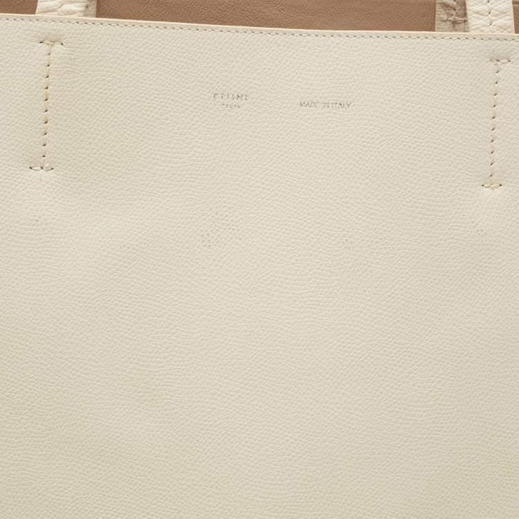 Pre Owned Céline Off White Leather Medium Cabas Phantom Tote