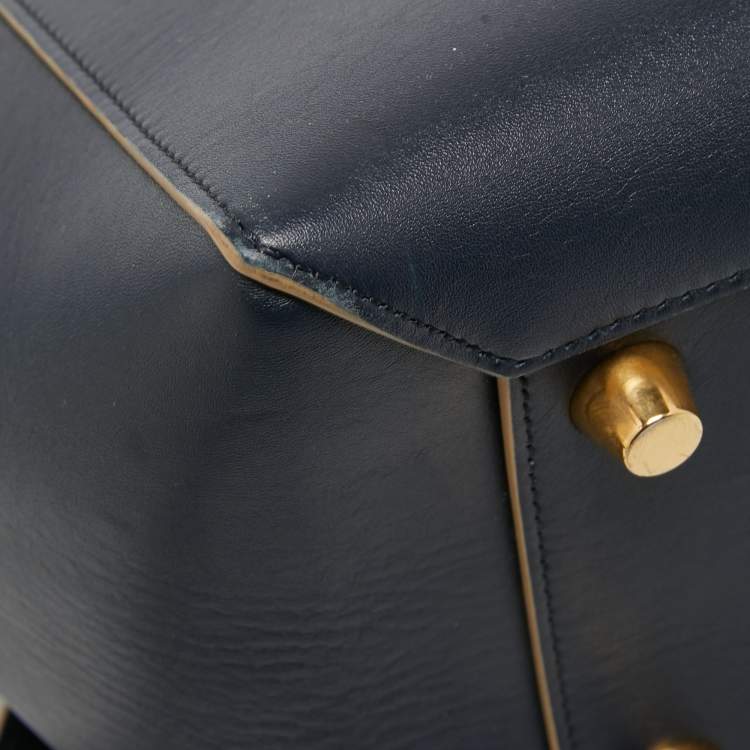 Pre Owned Celine Blue Leather Mini Belt Top Handle Bag