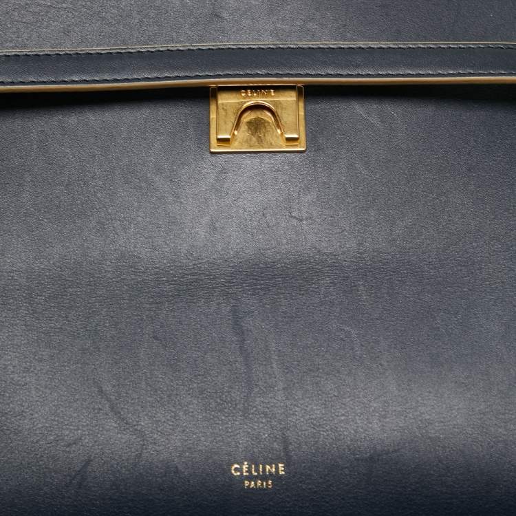 Pre Owned Celine Blue Leather Mini Belt Top Handle Bag
