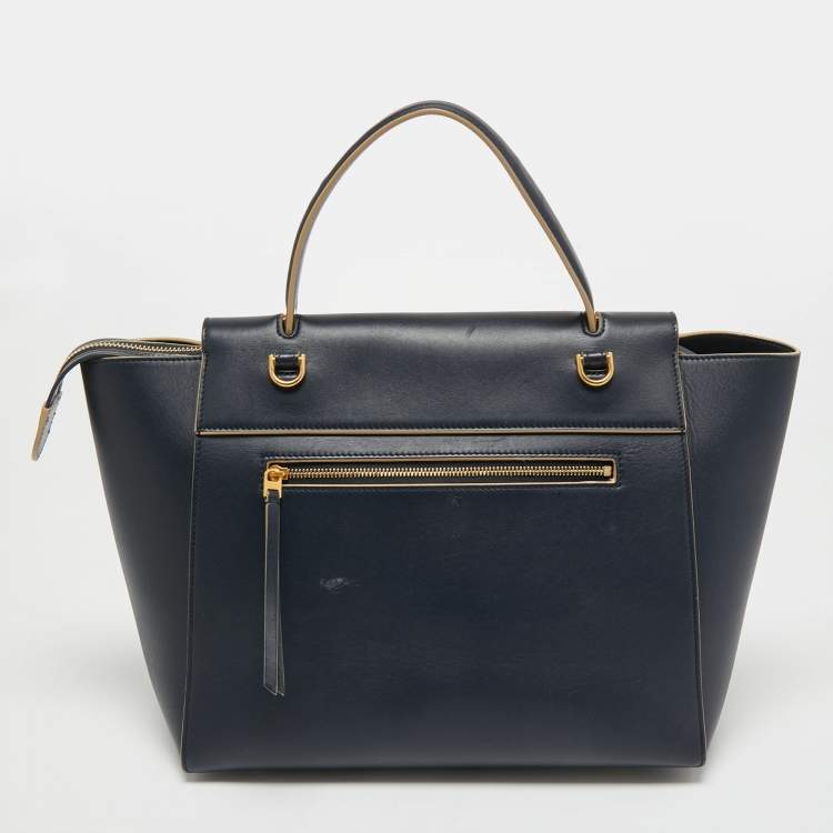 Pre Owned Celine Blue Leather Mini Belt Top Handle Bag