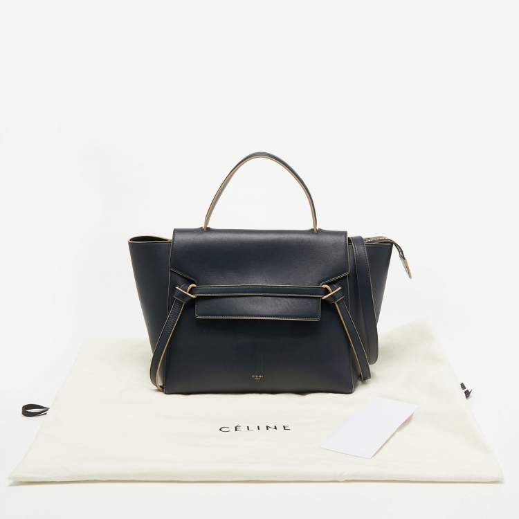 Pre Owned Celine Blue Leather Mini Belt Top Handle Bag
