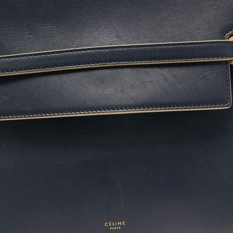 Pre Owned Celine Blue Leather Mini Belt Top Handle Bag