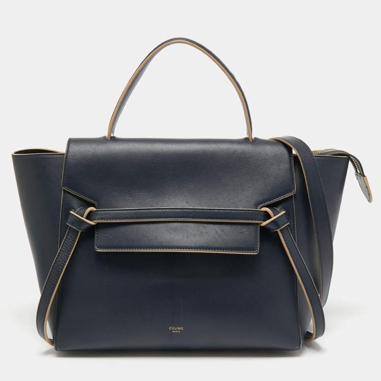 Pre Owned Celine Blue Leather Mini Belt Top Handle Bag