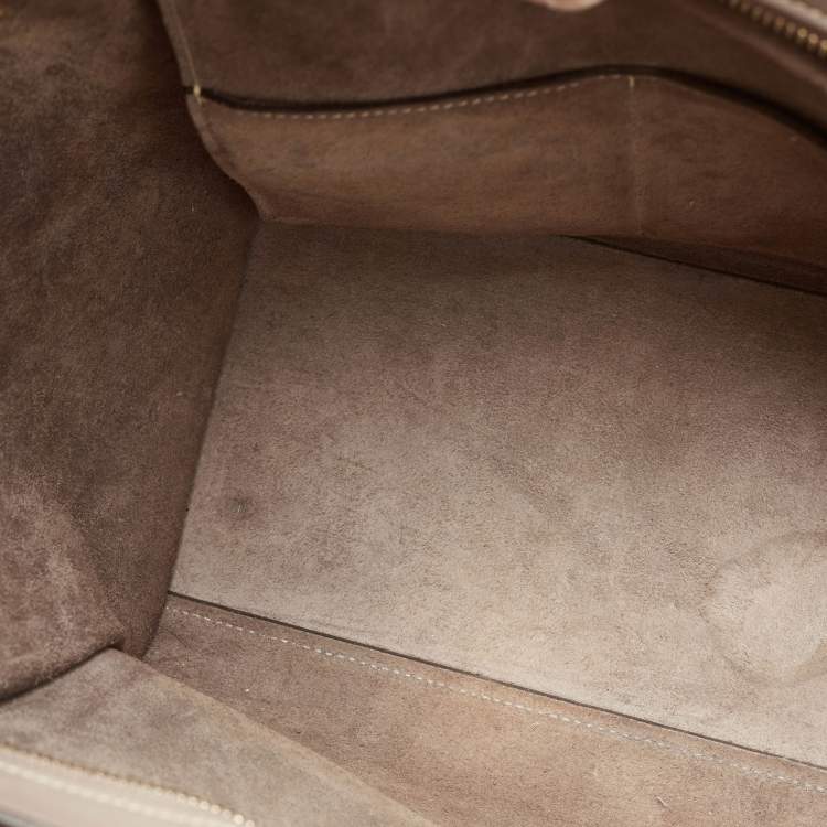 Pre Owned Celine Beige Leather Small Trapeze Top Handle Bag