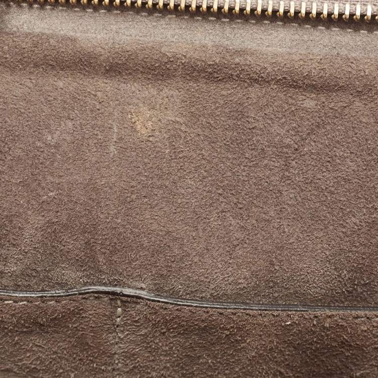Pre Owned Celine Beige Leather Small Trapeze Top Handle Bag