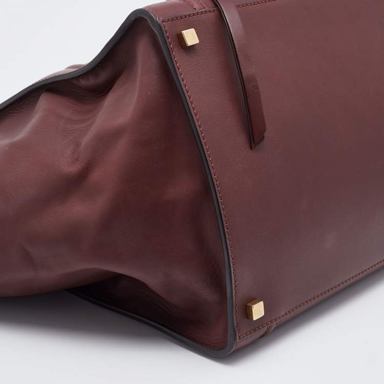 Pre Owned Celine Burgundy Leather Medium Phantom Luggage Tote