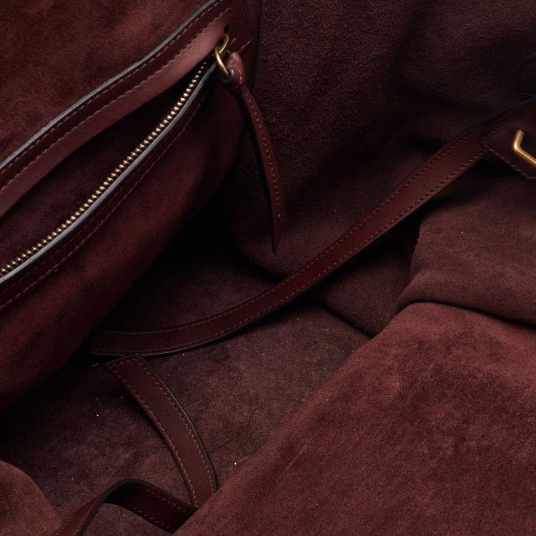 Pre Owned Celine Burgundy Leather Medium Phantom Luggage Tote