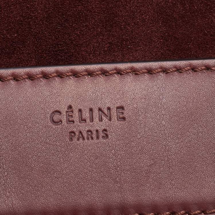 Pre Owned Celine Burgundy Leather Medium Phantom Luggage Tote