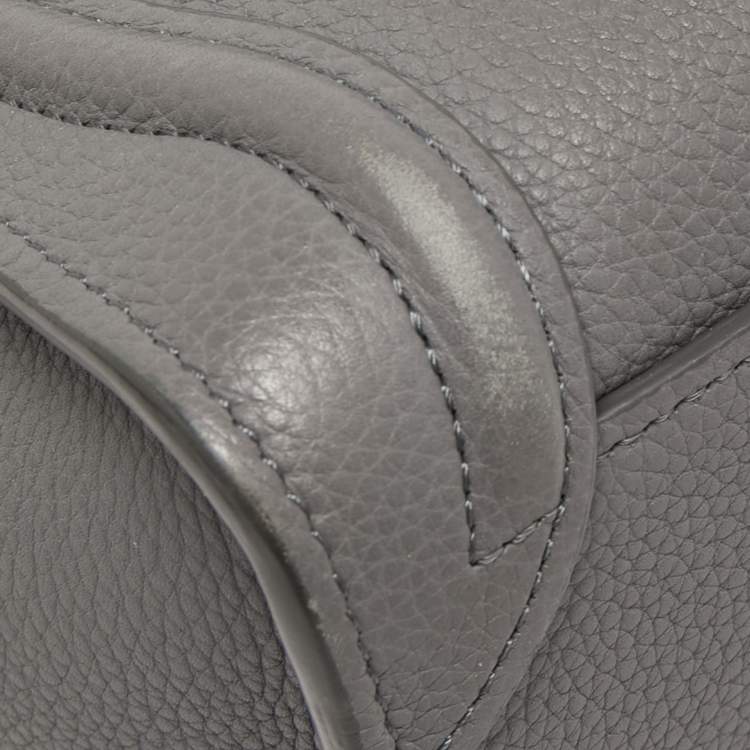 Pre Owned Celine Grey Leather Nano Luggage Tote