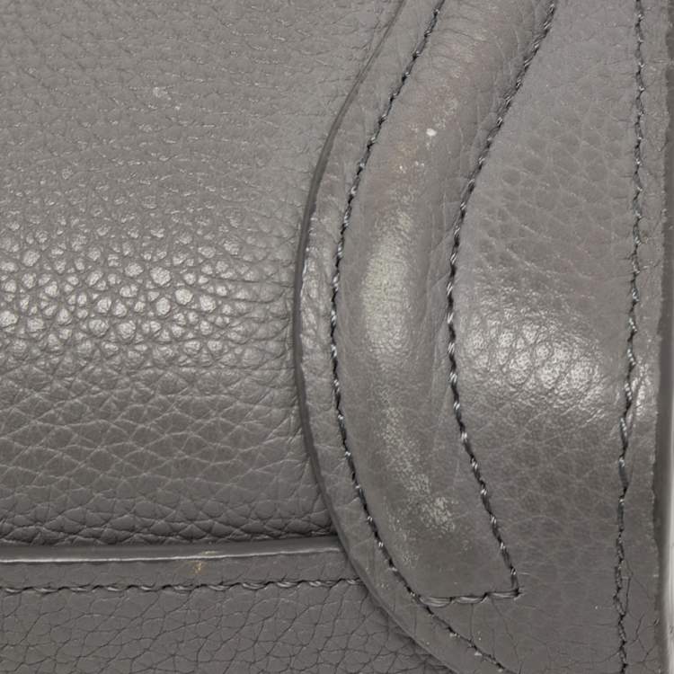 Pre Owned Celine Grey Leather Nano Luggage Tote