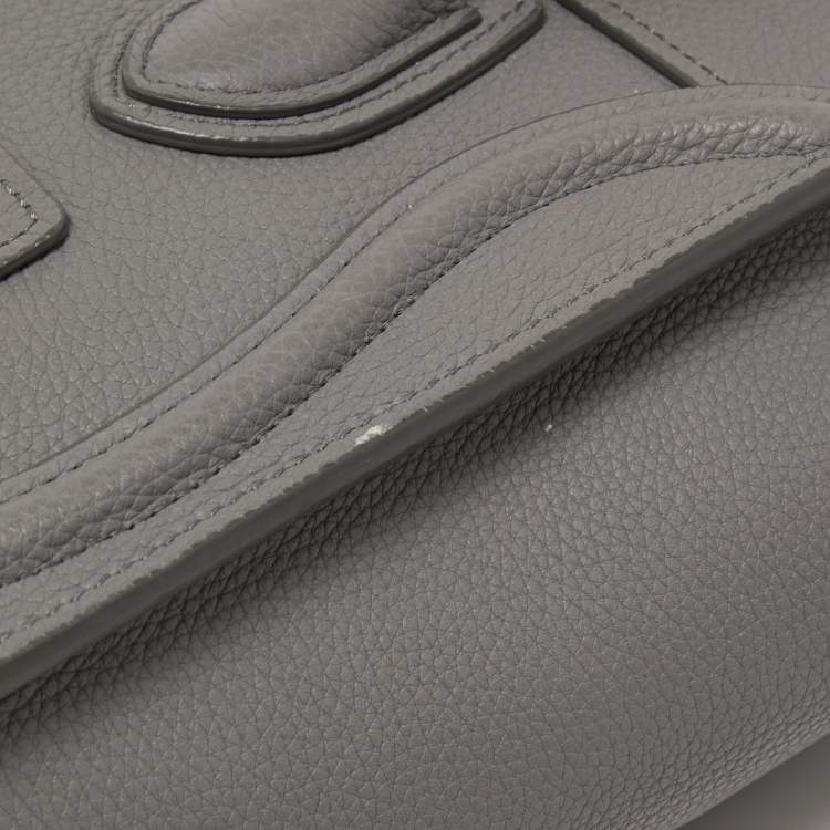 Pre Owned Celine Grey Leather Nano Luggage Tote