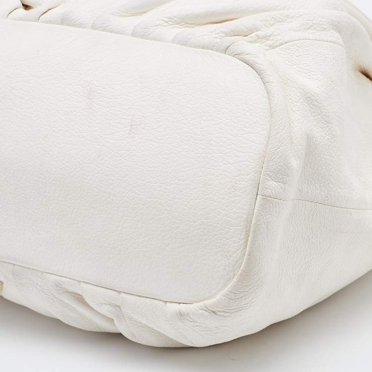 Pre Owned Celine White Leather Shoulder Bag