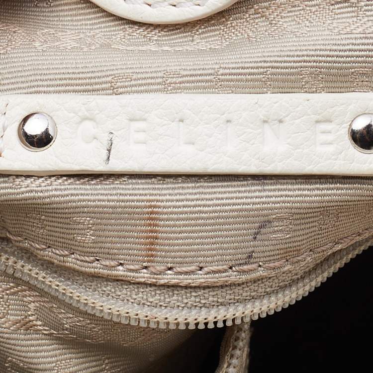 Pre Owned Celine White Leather Shoulder Bag
