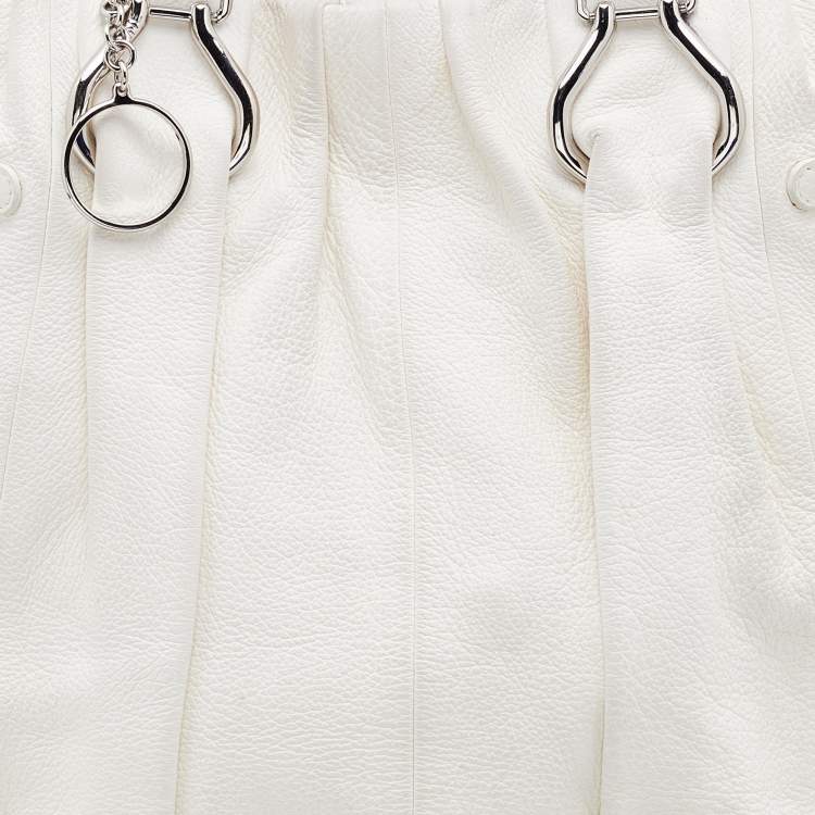 Pre Owned Celine White Leather Shoulder Bag