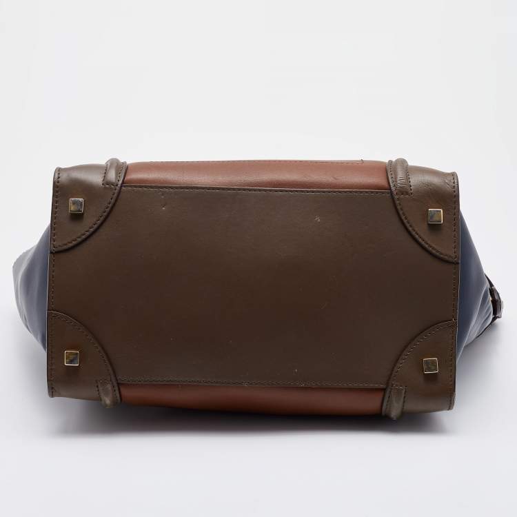 Pre Owned Celine Tricolour Leather Mini Luggage Tote