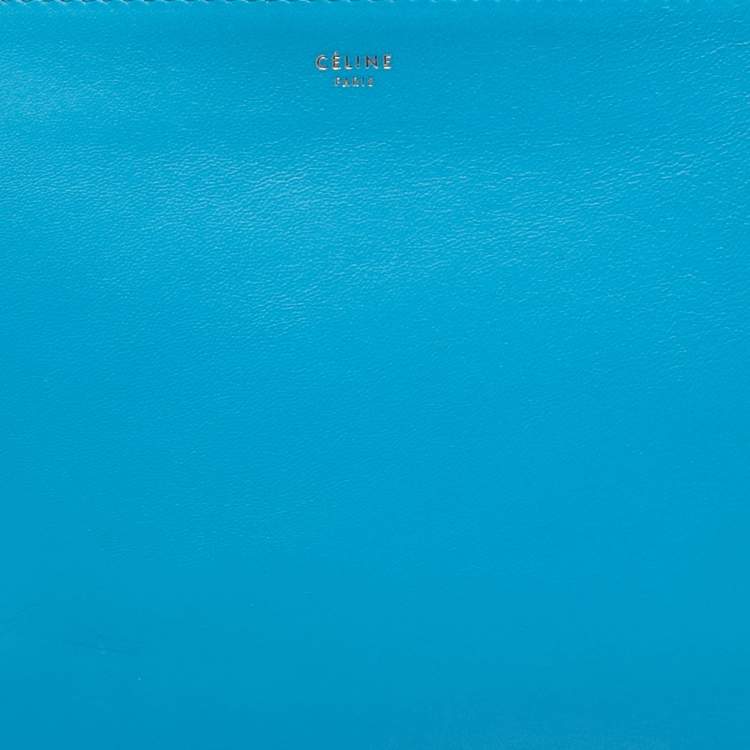 Pre Owned Celine Light Blue Leather Trio Crossbody Bag